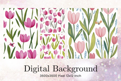 Flower Pattern Background Wallpaper Digital Paper_67 Product Image 1