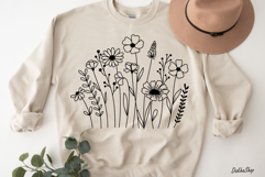 Flower Svg, Flower and Butterfly Svg, Flower Line Art. Product Image 8