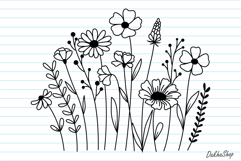 Flower Svg, Flower and Butterfly Svg, Flower Line Art. Product Image 3