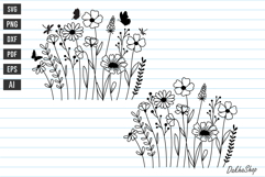 Flower Svg, Flower and Butterfly Svg, Flower Line Art. Product Image 1