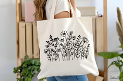 Flower Svg, Flower Meadow, Wildflower Svg, flower line Art. Product Image 7