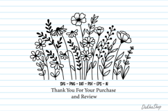 Flower Svg, Flower Meadow, Wildflower Svg, flower line Art. Product Image 11