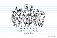 Flower Svg, Flower Meadow, Wildflower Svg, flower line Art. Product Image 11