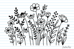 Flower Svg, Flower Meadow, Wildflower Svg, flower line Art. Product Image 10