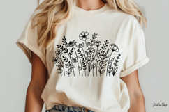 Flower Svg, Flower Meadow, Wildflower Svg, flower line Art. Product Image 4