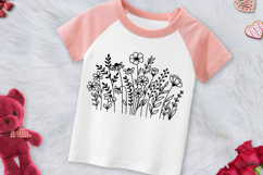Flower Svg, Flower Meadow, Wildflower Svg, flower line Art. Product Image 6
