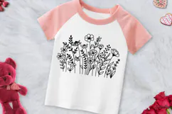 Flower Svg, Flower Meadow, Wildflower Svg, flower line Art. Product Image 6