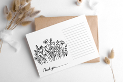 Flower Svg, Flower Meadow, Wildflower Svg, flower line Art. Product Image 9