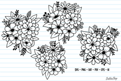 Flower Svg, Flower Bouquet Svg, Floral line art, flowers Svg Product Image 1