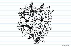 Flower Svg, Flower Bouquet Svg, Floral line art, flowers Svg Product Image 2