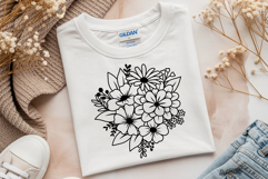Flower Svg, Flower Bouquet Svg, Floral line art, flowers Svg Product Image 6