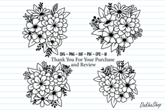 Flower Svg, Flower Bouquet Svg, Floral line art, flowers Svg Product Image 9