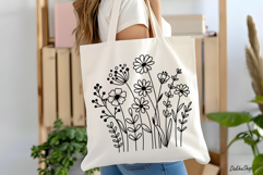 Flower Svg, Flower Meadow, Wildflower Svg, flower line Art. Product Image 4