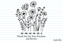 Flower Svg, Flower Meadow, Wildflower Svg, flower line Art. Product Image 7