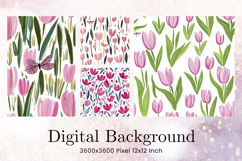 Flower Pattern Background Wallpaper Digital Paper_75 Product Image 1