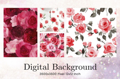 Flower Pattern Background Wallpaper Digital Paper_78 Product Image 1