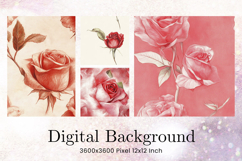 Flower Pattern Background Wallpaper Digital Paper_82 Product Image 1