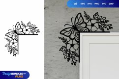 Flower and Butterfly Trim Corner Product Image 1