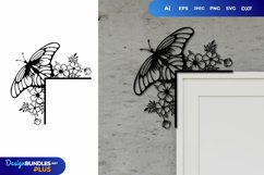 Flower and Butterfly Trim Corner Product Image 1