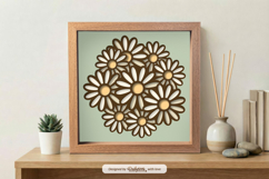 Daisy Flower Arrangement Layered Shadow Box Product Image 1