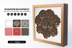 Roses Flower Arrangement Layered Shadow Box Product Image 2
