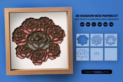 Roses Flower Arrangement Layered Shadow Box Product Image 3