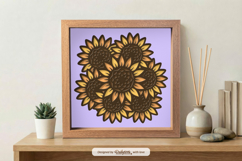 Sunflowers Flower Arrangement Layered Shadow Box Product Image 1
