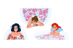spa flower bath woman vector Product Image 1