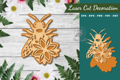 Flower Bee Laser Cut Decoration Product Image 1