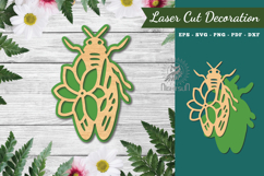 Flower Bee Laser Cut Decoration Product Image 1