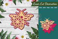 Flower Bee Laser Cut Decoration Product Image 1