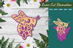 Flower Bee Laser Cut Decoration Product Image 1
