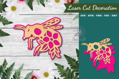 Flower Bee Laser Cut Decoration Product Image 1