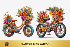 Flower bike clipart, Flower bike Sublimation Product Image 1