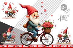 Flower Bike Gnome Clipart Product Image 1