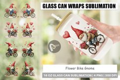 Glass Can Wraps Flower Bike Gnome Product Image 1