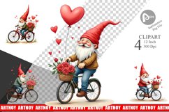 Flower Bike Gnome Clipart Product Image 1