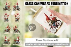Glass Can Wraps Flower Bike Gnome Product Image 1