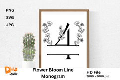 Flower Bloom Line Monogram Product Image 1