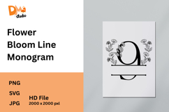 Flower Bloom Line Monogram Product Image 1