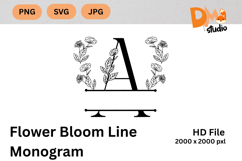 Flower Bloom Line Monogram Product Image 1