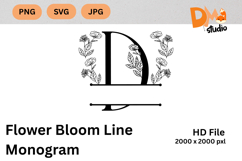 Flower Bloom Line Monogram Product Image 1
