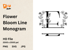 Flower Bloom Line Monogram Product Image 1