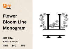 Flower Bloom Line Monogram Product Image 1
