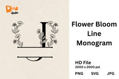 Flower Bloom Line Monogram Product Image 1
