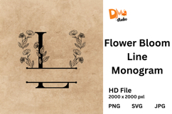 Flower Bloom Line Monogram Product Image 1