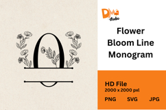 Flower Bloom Line Monogram Product Image 1