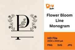 Flower Bloom Line Monogram Product Image 1
