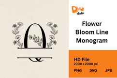 Flower Bloom Line Monogram Product Image 1