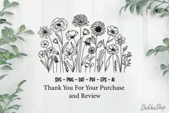 Flowers Svg, Flower Meadow Svg, Wildflower Blooms Svg. Product Image 8